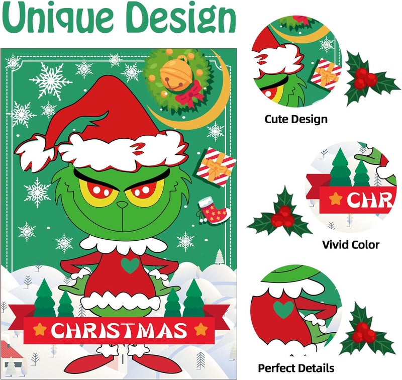 EMPOF Store Christmas Games - Pin The Heart Christmas Crafts Games for Kids Families Party, Cute Wall Decor Party Supplies Favors, Indoor Xmas Decorations Home Decor, Xmas Kids Activities Presents - Image 3